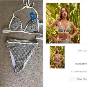 Cupshe Black and White Checkered Bikini